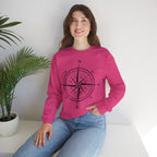 Kompass-Rose Sweatshirt – Nautik Crewneck für Reisende & Entdecker