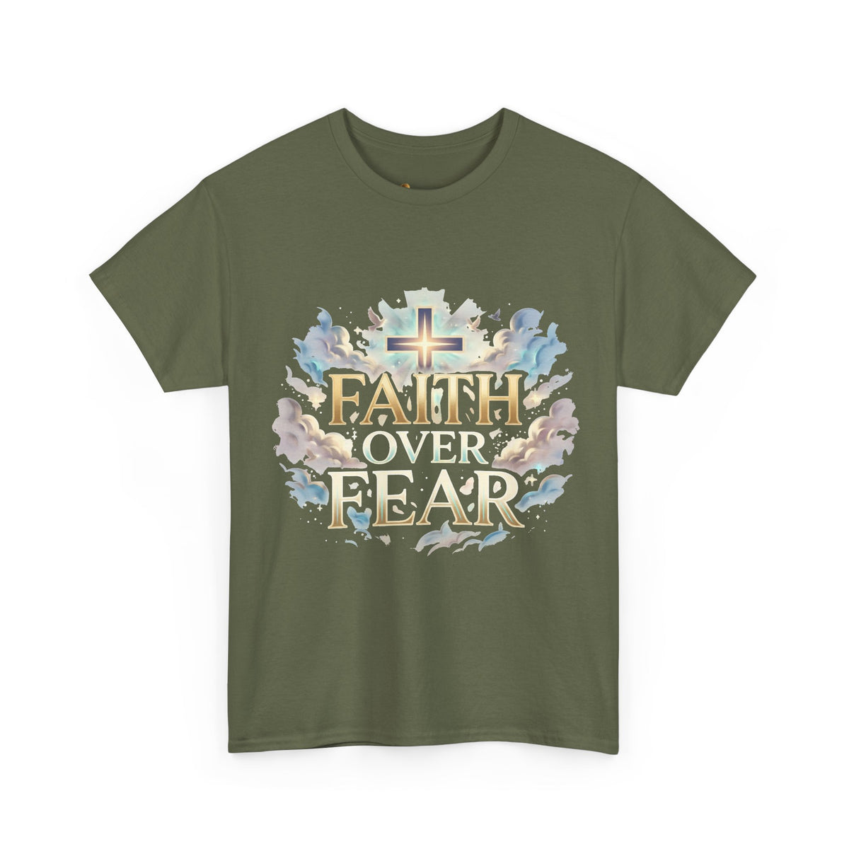 Faith Over Fear T-Shirt – „Glaube statt Angst“ Christian Cross Tee Ansicht 6 – T-Shirt – ESTID