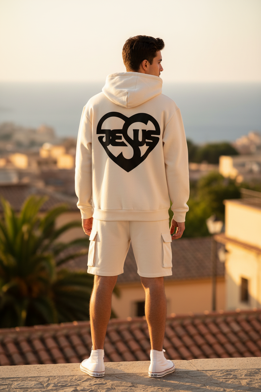 Herren Oversize Zipper Hoodie Jesus Herz Ansicht 4 – zipper hoodie – ESTID