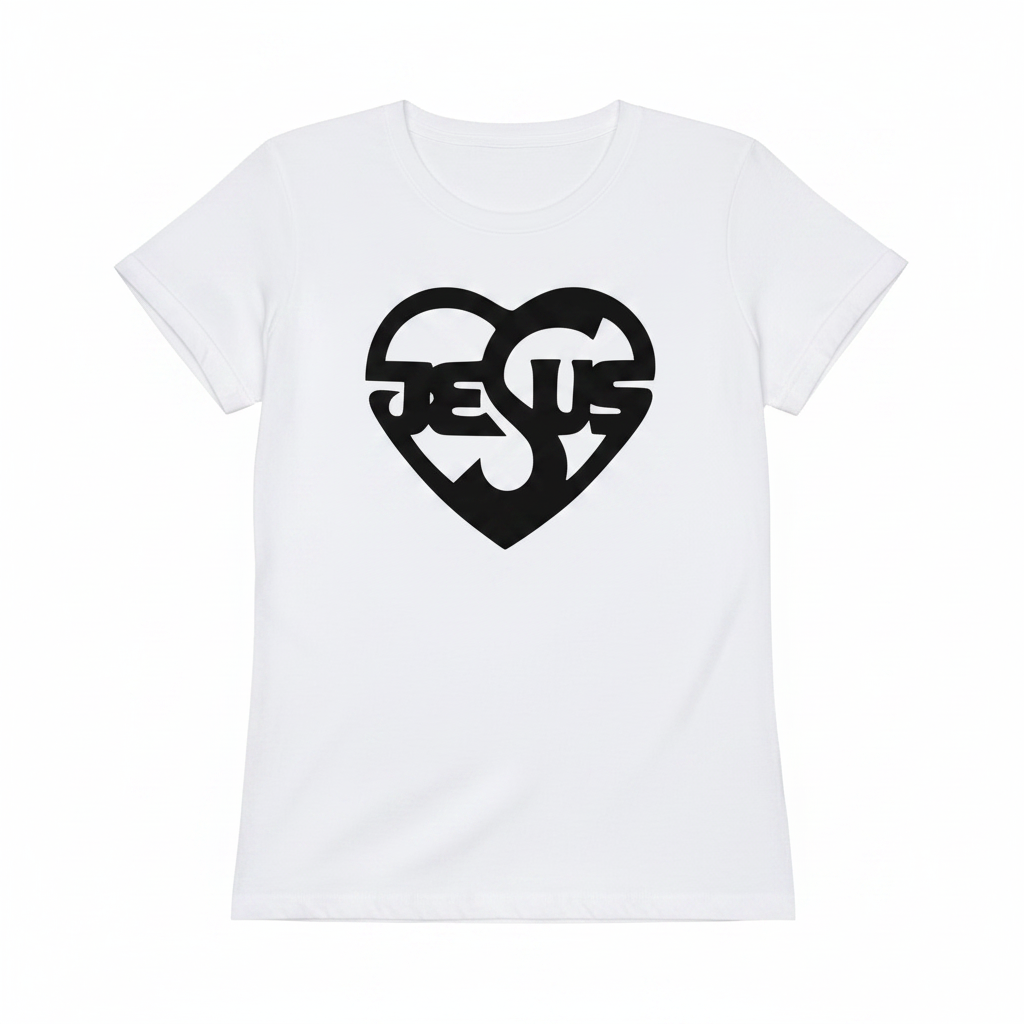 Christliches Damen T-Shirt mit Jesus-Herz-Print Ansicht 17 – T-Shirt – ESTID