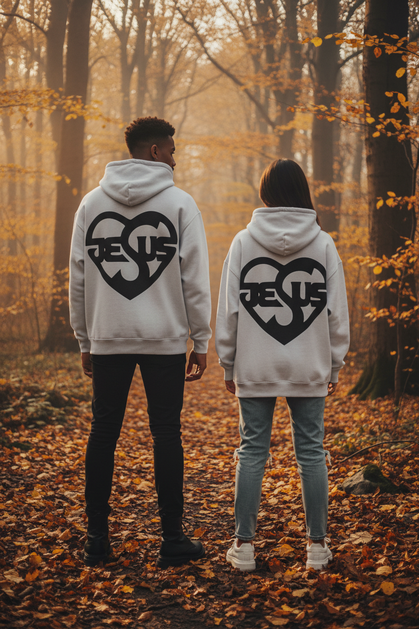 Christlicher Unisex-Hoodie aus 100% Bio-Baumwolle ESTID Detailansicht – Hoodie – ESTID
