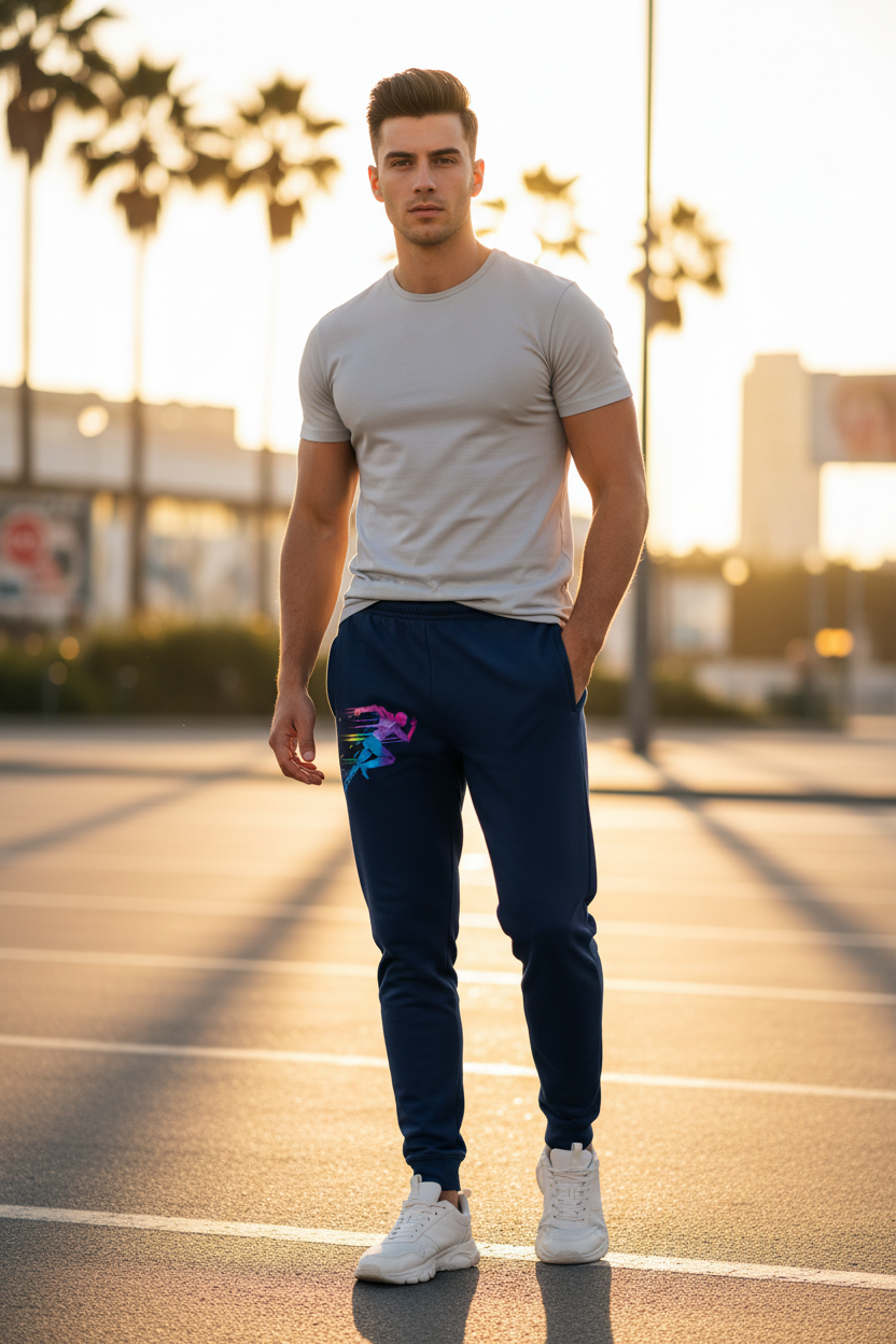 Oversize Herren Sweathose Sport Detailansicht – hosen – ESTID