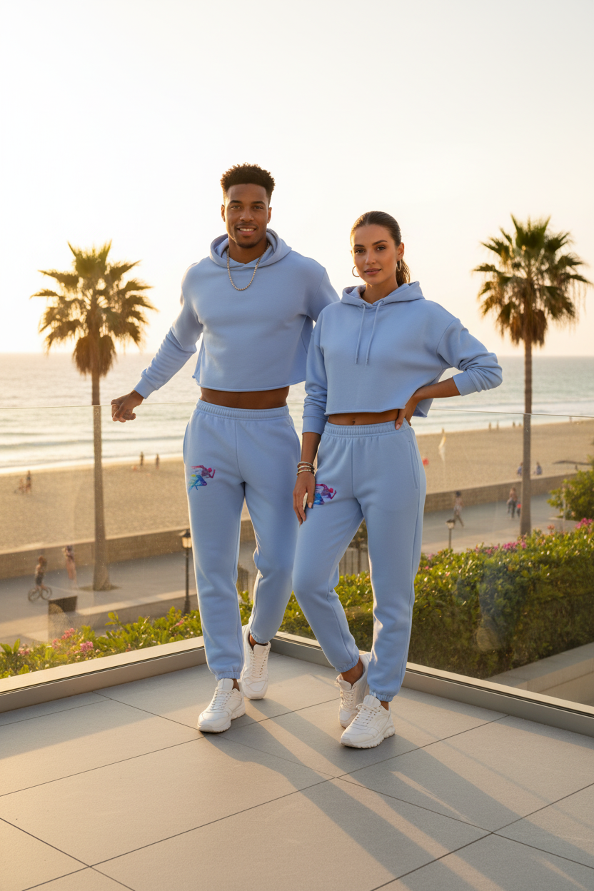 Unisex Jogginghose mit dynamischem Polygon-Runner-Print Ansicht 3 – hosen – ESTID
