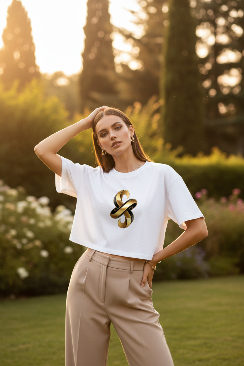Damen Oversize Crop Top Ansicht 4 – Crop Top – ESTID