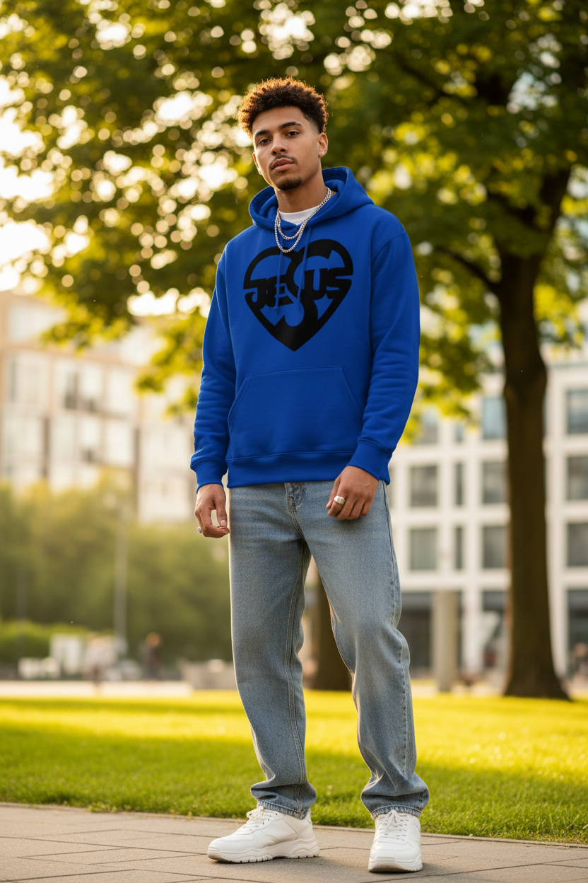 Herren Hoodie mit Jesusmotiv – ESTID Glaube & Style Ansicht 3 – Hoodie – ESTID