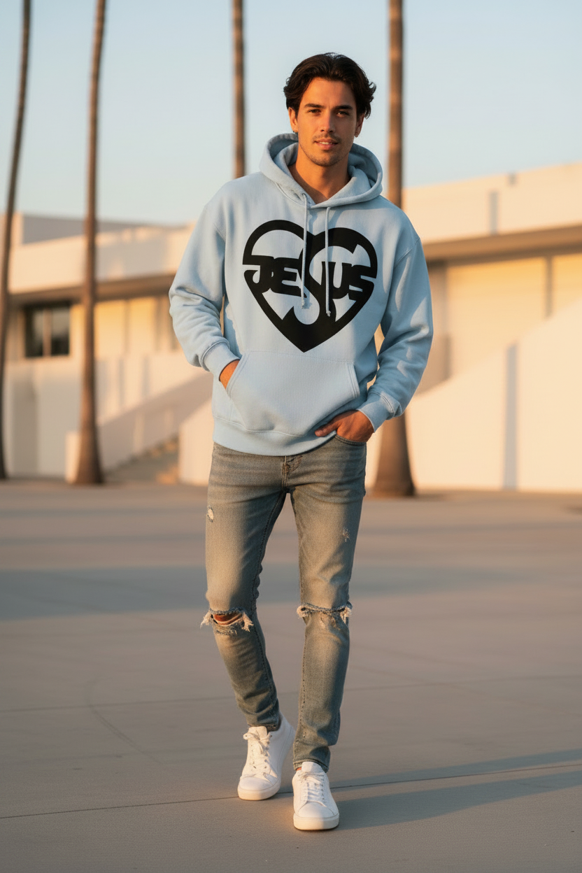 Herren Hoodie mit Jesusmotiv – ESTID Glaube & Style Ansicht 4 – Hoodie – ESTID
