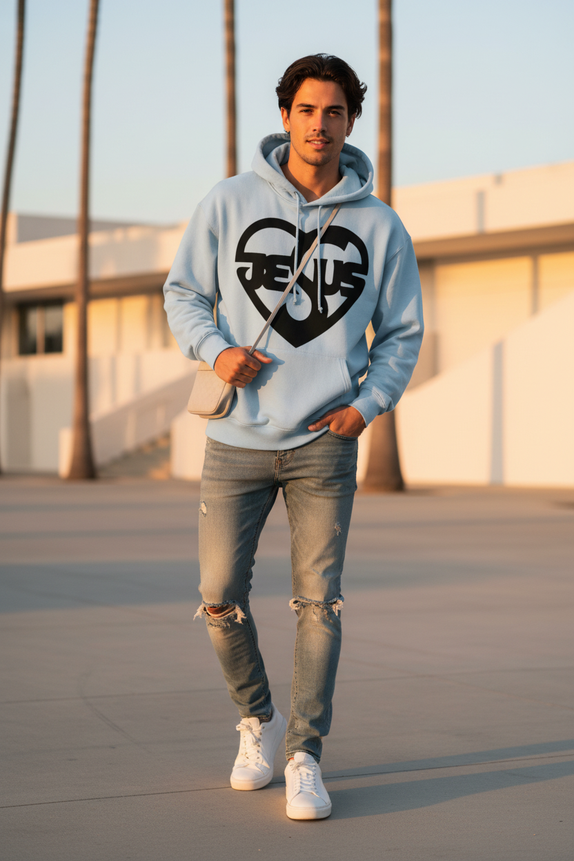 Herren Hoodie mit Jesusmotiv – ESTID Glaube & Style Ansicht 8 – Hoodie – ESTID