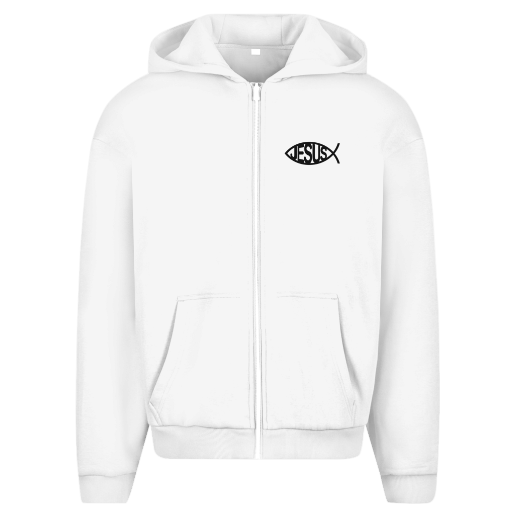 Herren Oversize Zipper Hoodie jesus