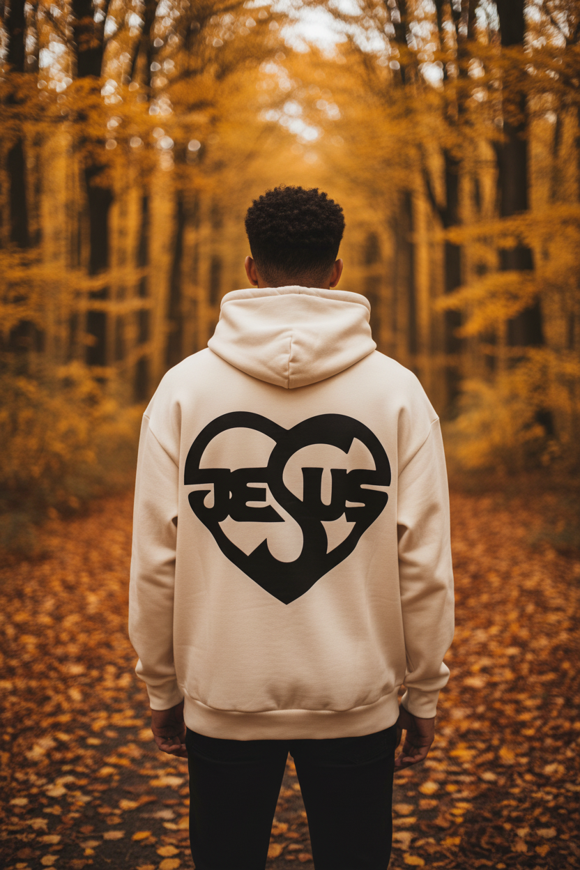 Herren Oversize Zipper Hoodie mit Jesusmotiv – ESTID Glaube & Style Ansicht 4 – Clothes – ESTID