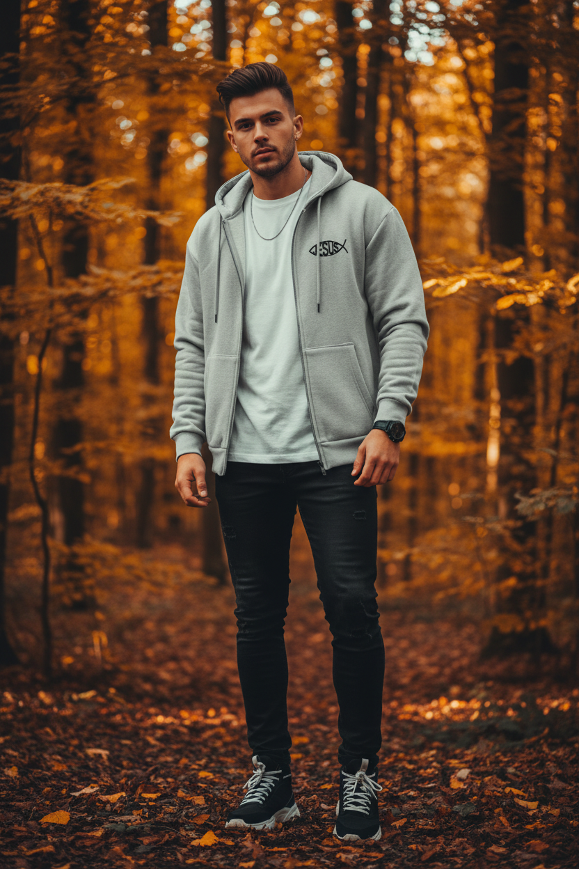 Herren Oversize Zipper Hoodie mit Jesusmotiv – ESTID Glaube & Style Ansicht 7 – Clothes – ESTID