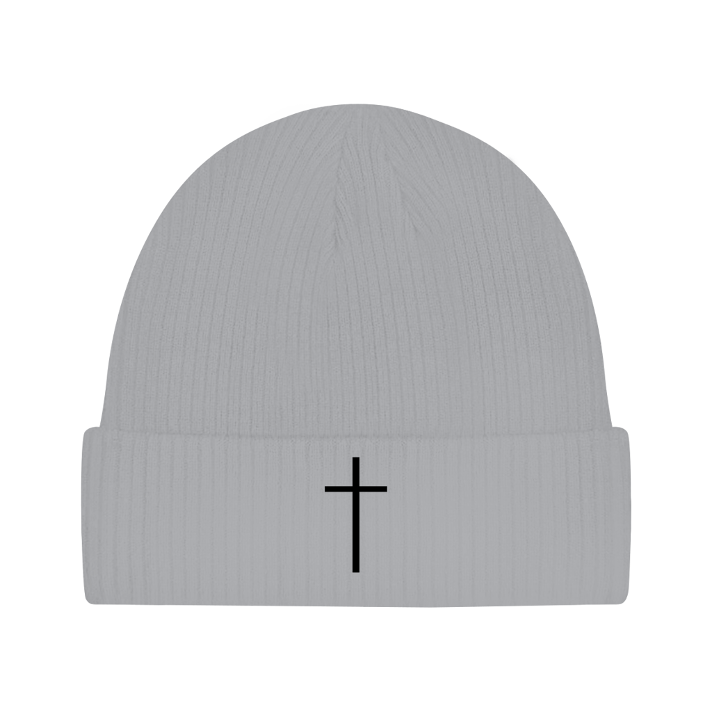 Herren Strickmütze mit Kreuz-Motiv | Feinstrick Beanie Ansicht 5 – Accessories – ESTID
