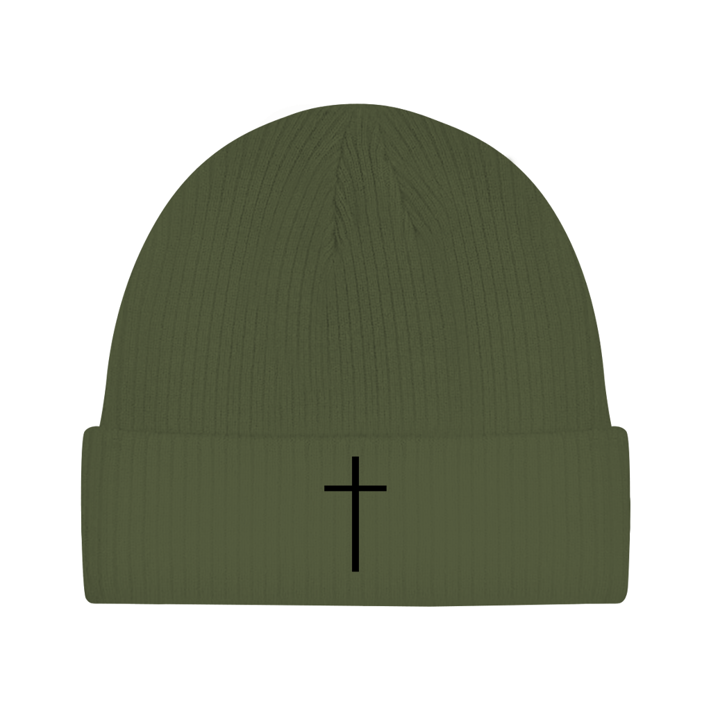 Herren Strickmütze mit Kreuz-Motiv | Feinstrick Beanie Ansicht 6 – Accessories – ESTID