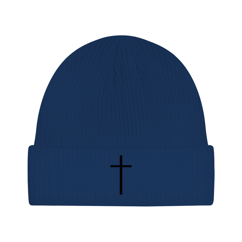 Herren Strickmütze mit Kreuz-Motiv | Feinstrick Beanie Ansicht 7 – Accessories – ESTID