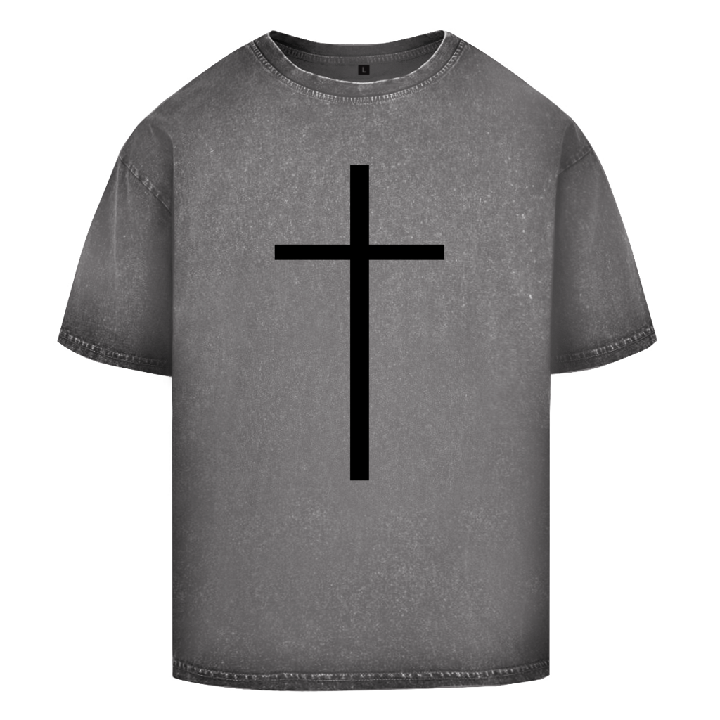 Oversize Washed T-Shirt kreuz Ansicht 3 – Clothes – ESTID