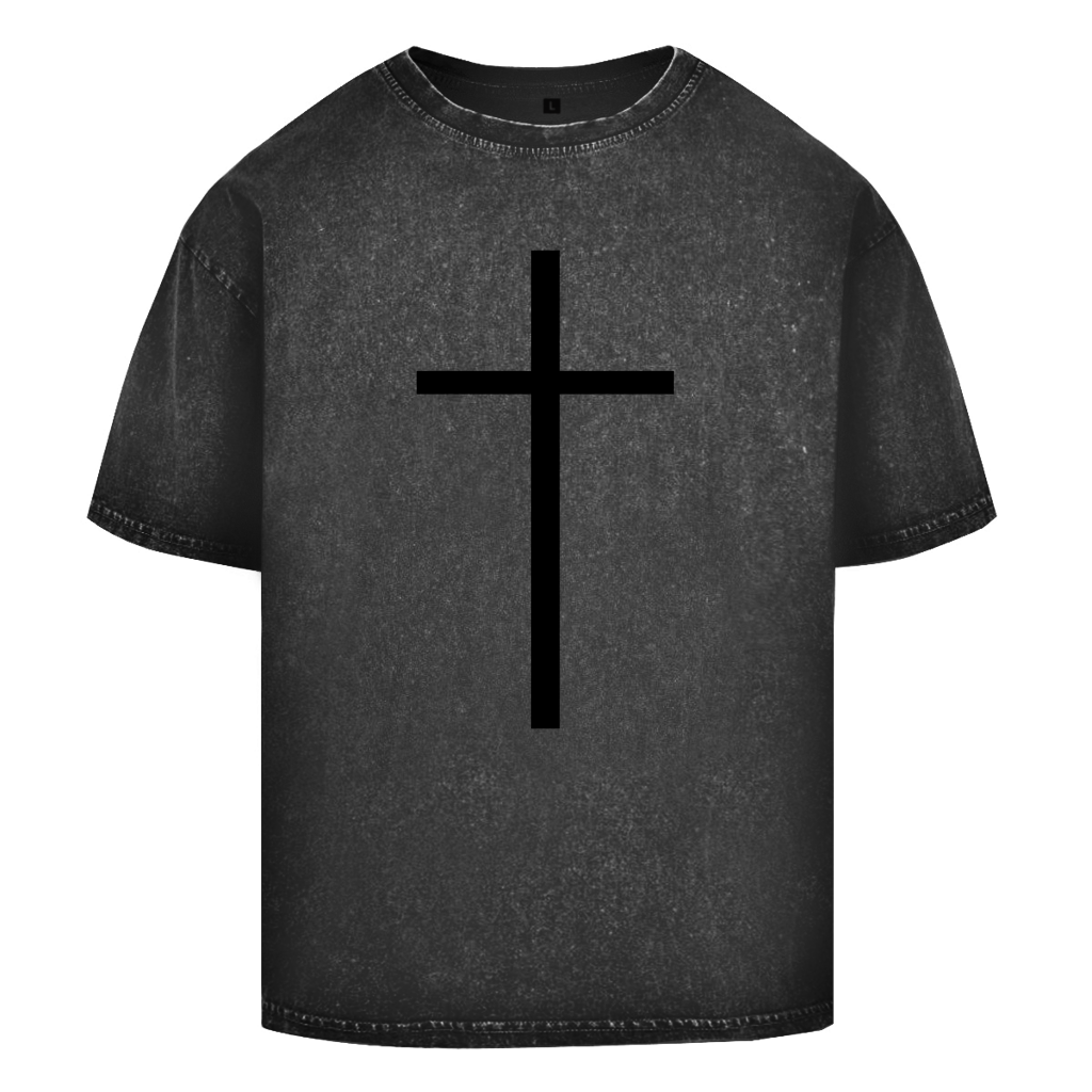 Oversize Washed T-Shirt kreuz – Clothes – ESTID