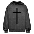 Oversize Washed Hoodie kreuz – Clothes – ESTID