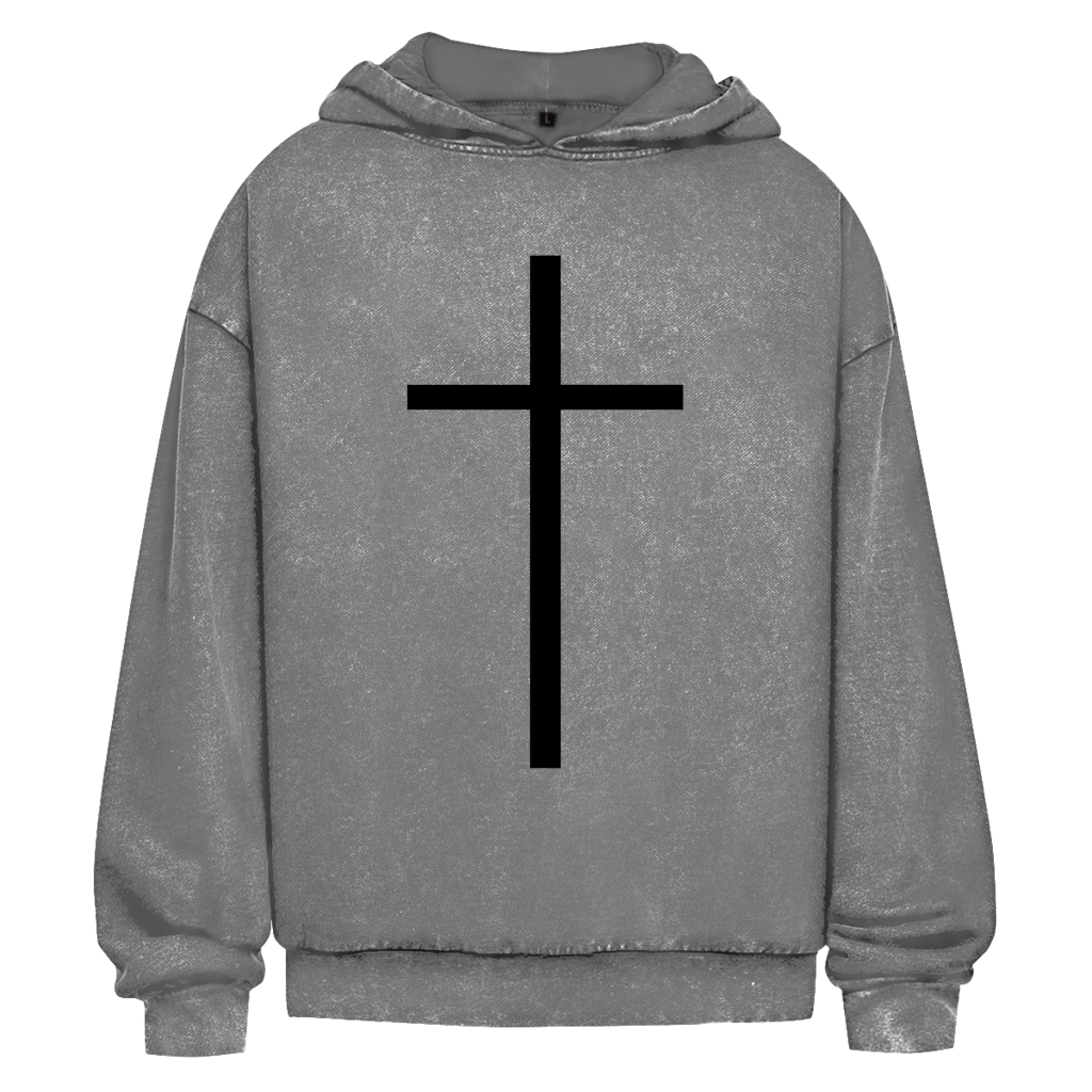 Oversize Washed Hoodie kreuz Ansicht 3 – Clothes – ESTID