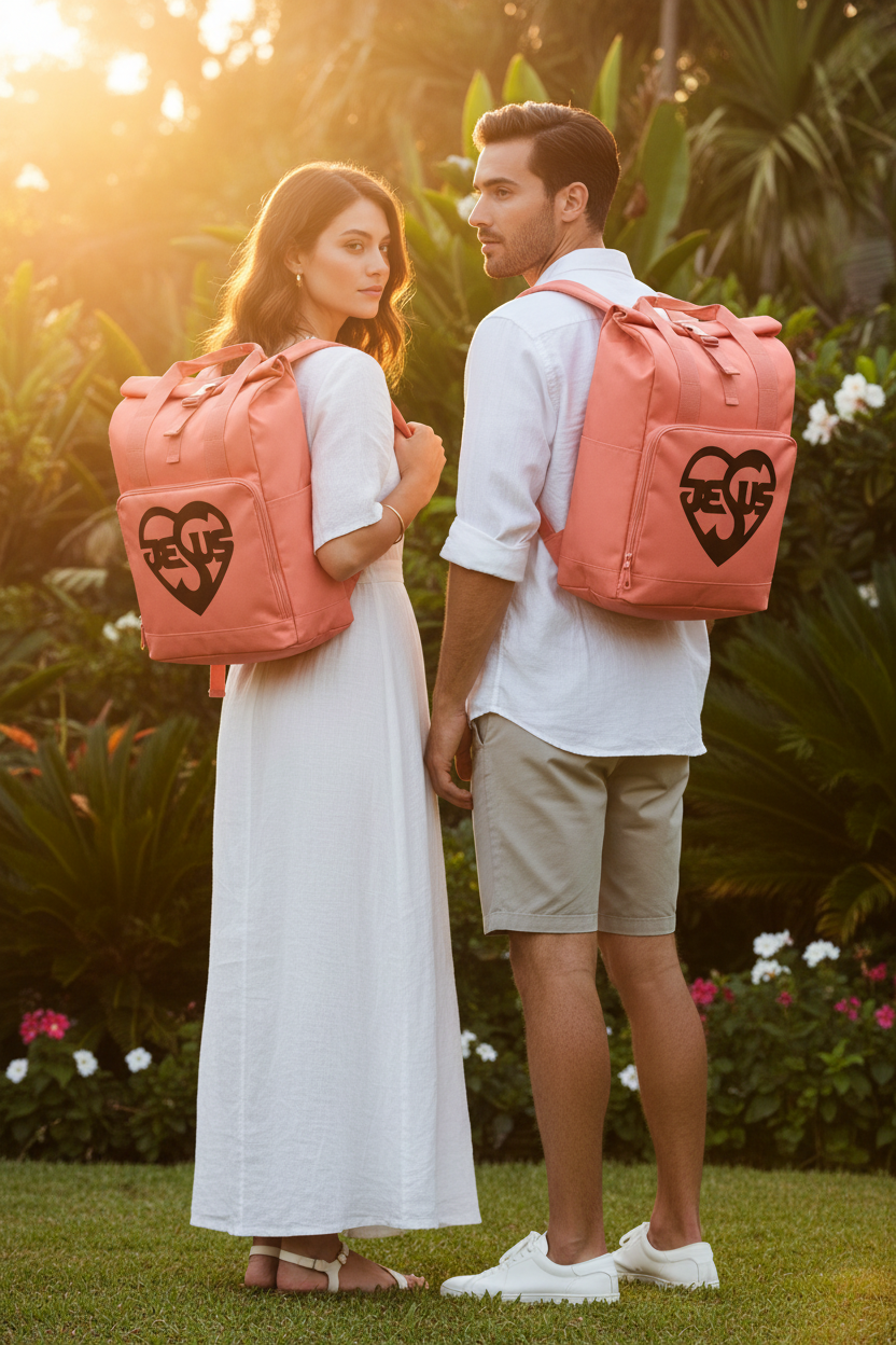 Flexibler Christlicher Roll-Top Rucksack mit Jesus-Herz ESTID Ansicht 4 – Accessories – ESTID