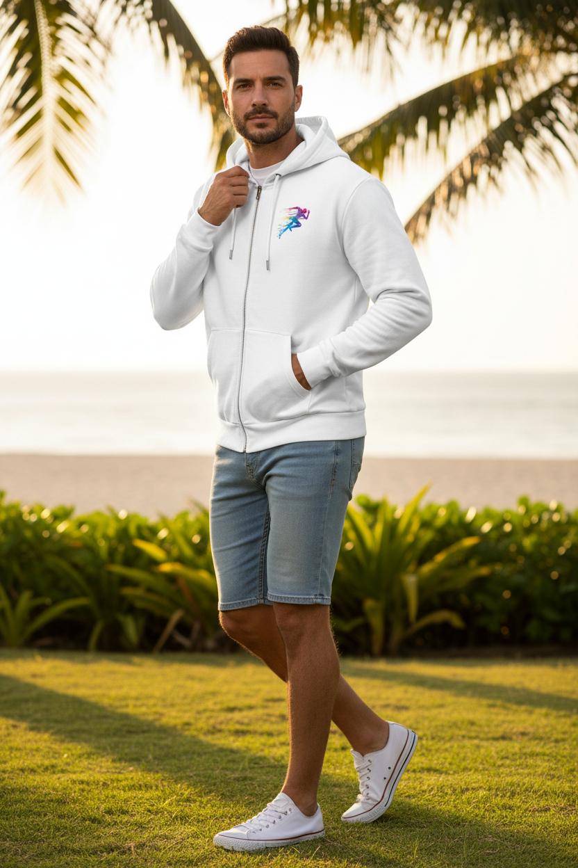 ESTID Herren Kapuzenjacke mit Läufer-Motiv | Sport & Casual Detailansicht – Clothes – ESTID