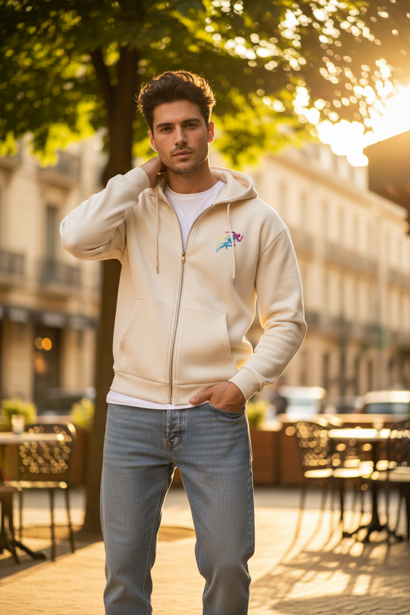 ESTID Herren Kapuzenjacke mit Läufer-Motiv | Sport & Casual Ansicht 3 – Clothes – ESTID