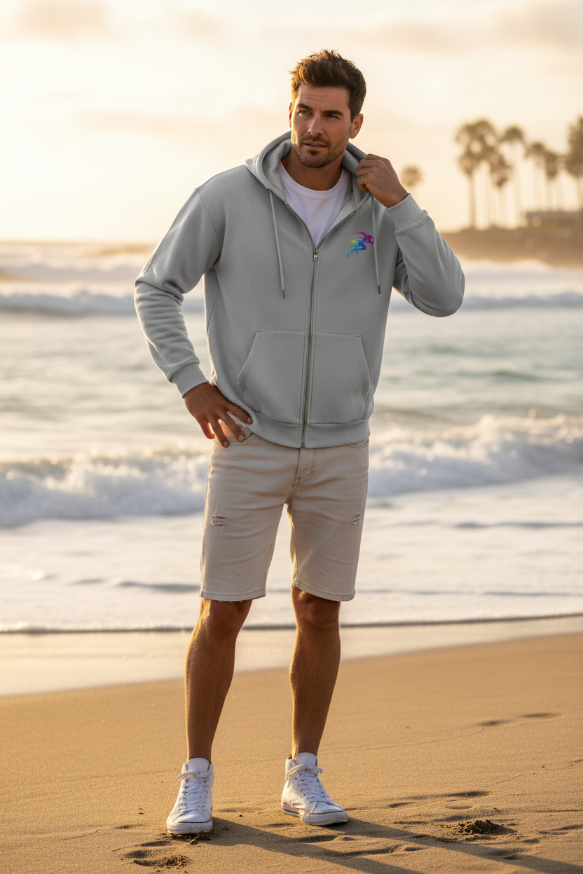 ESTID Herren Kapuzenjacke mit Läufer-Motiv | Sport & Casual Ansicht 5 – Clothes – ESTID