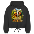 Damen Cropped Hoodie „Adventure Together“ | Sustainable Streetwear Detailansicht – Clothes – ESTID