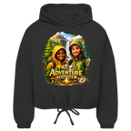 Damen Cropped Hoodie „Adventure Together“ | Sustainable Streetwear Detailansicht – Clothes – ESTID