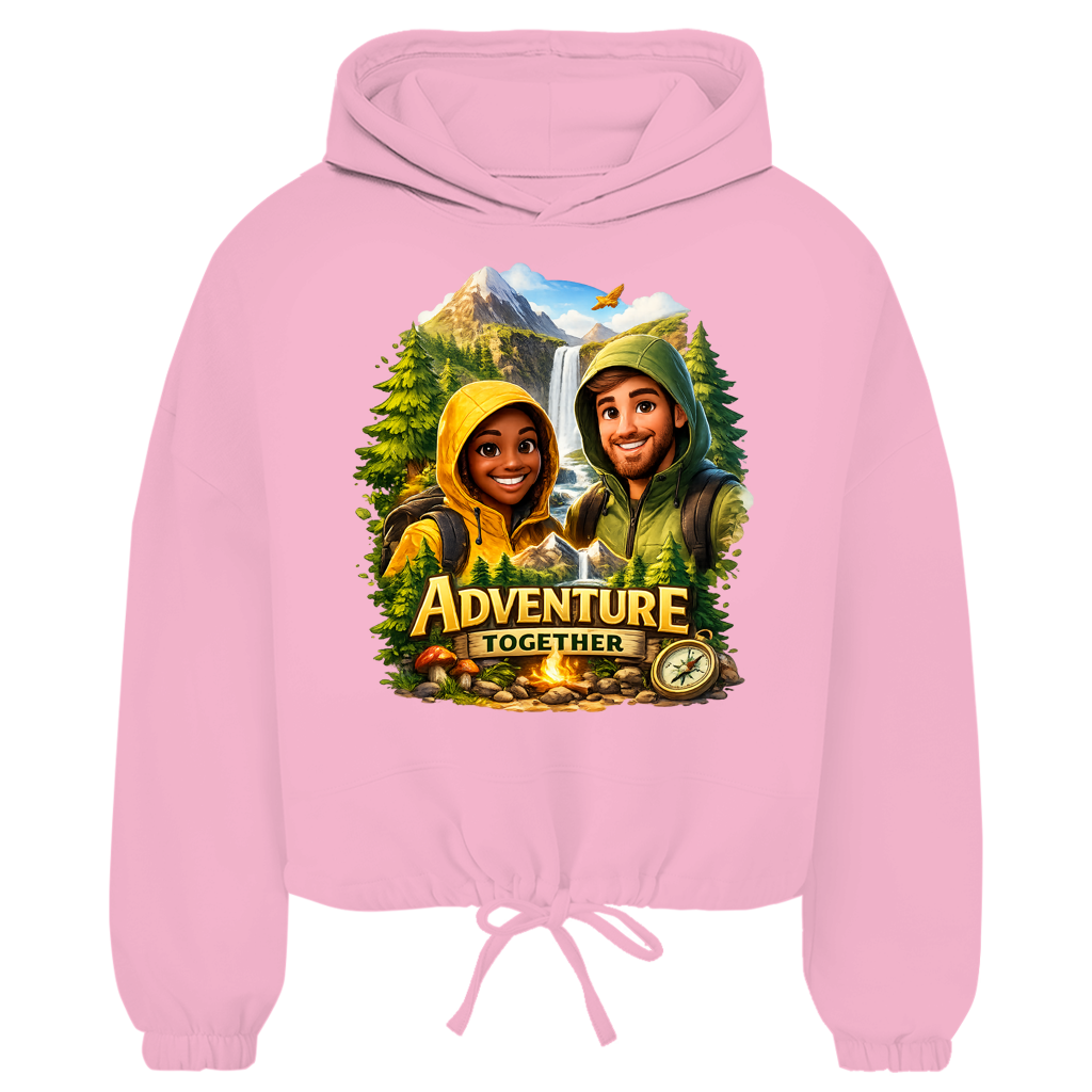 Damen Cropped Hoodie „Adventure Together“ | Sustainable Streetwear Ansicht 10 – Clothes – ESTID