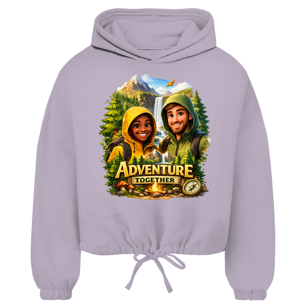 Damen Cropped Hoodie „Adventure Together“ | Sustainable Streetwear Ansicht 14 – Clothes – ESTID