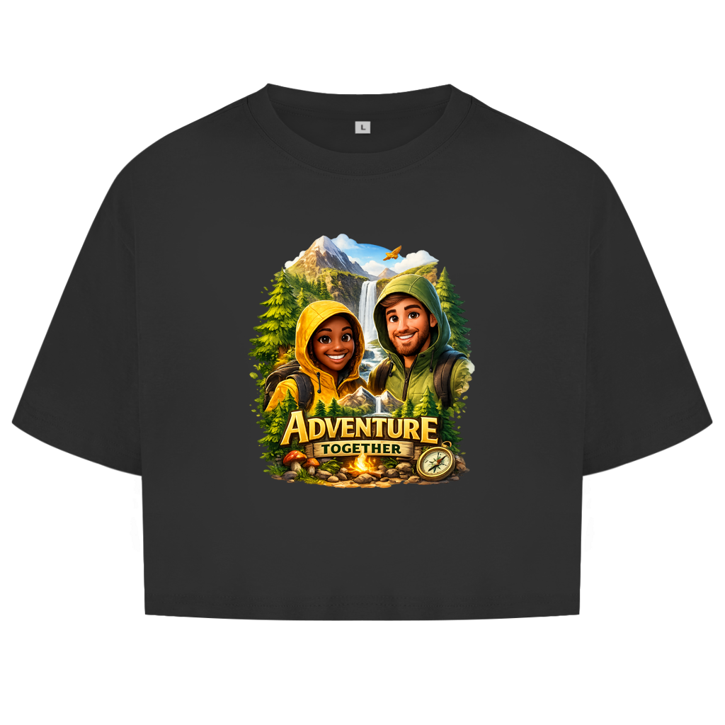 Lässiges Damen Fitness Crop Shirt „Adventure Together“ | ESTID Ansicht 3 – Clothes – ESTID