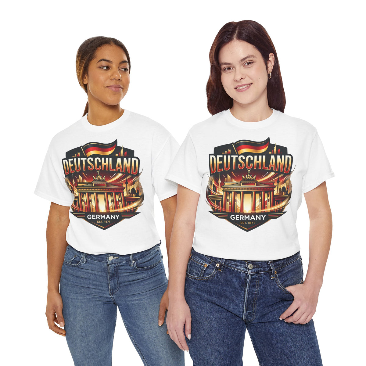 Deutschland Vintage Brandenburg-Tor T-Shirt – Reise-, Fußball- und Heimatstolz Ansicht 17 – T-Shirt – ESTID