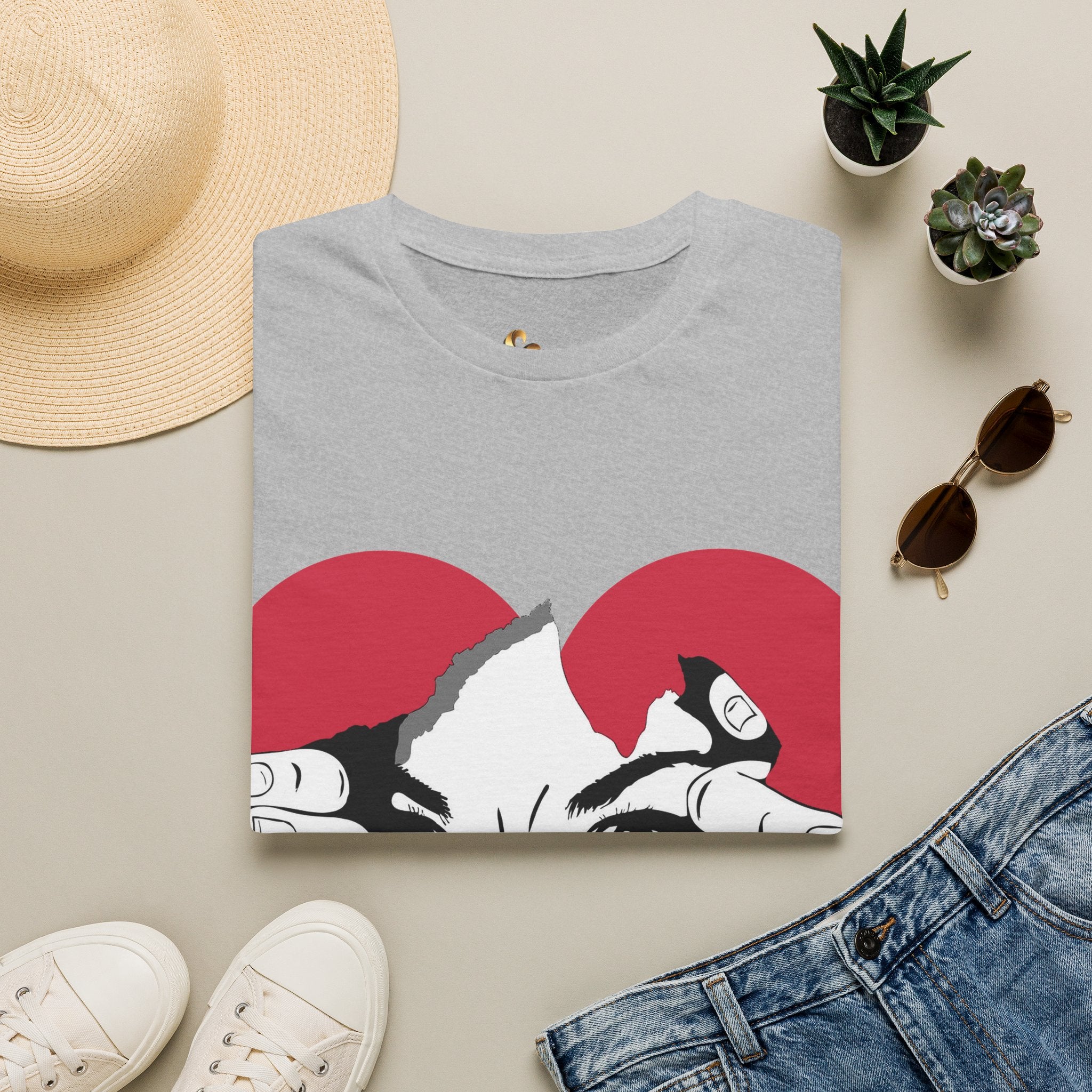 Herz‑Hände T-Shirt – Eye Peek Herz Grafik Tee Ansicht 4 – T-Shirt – ESTID