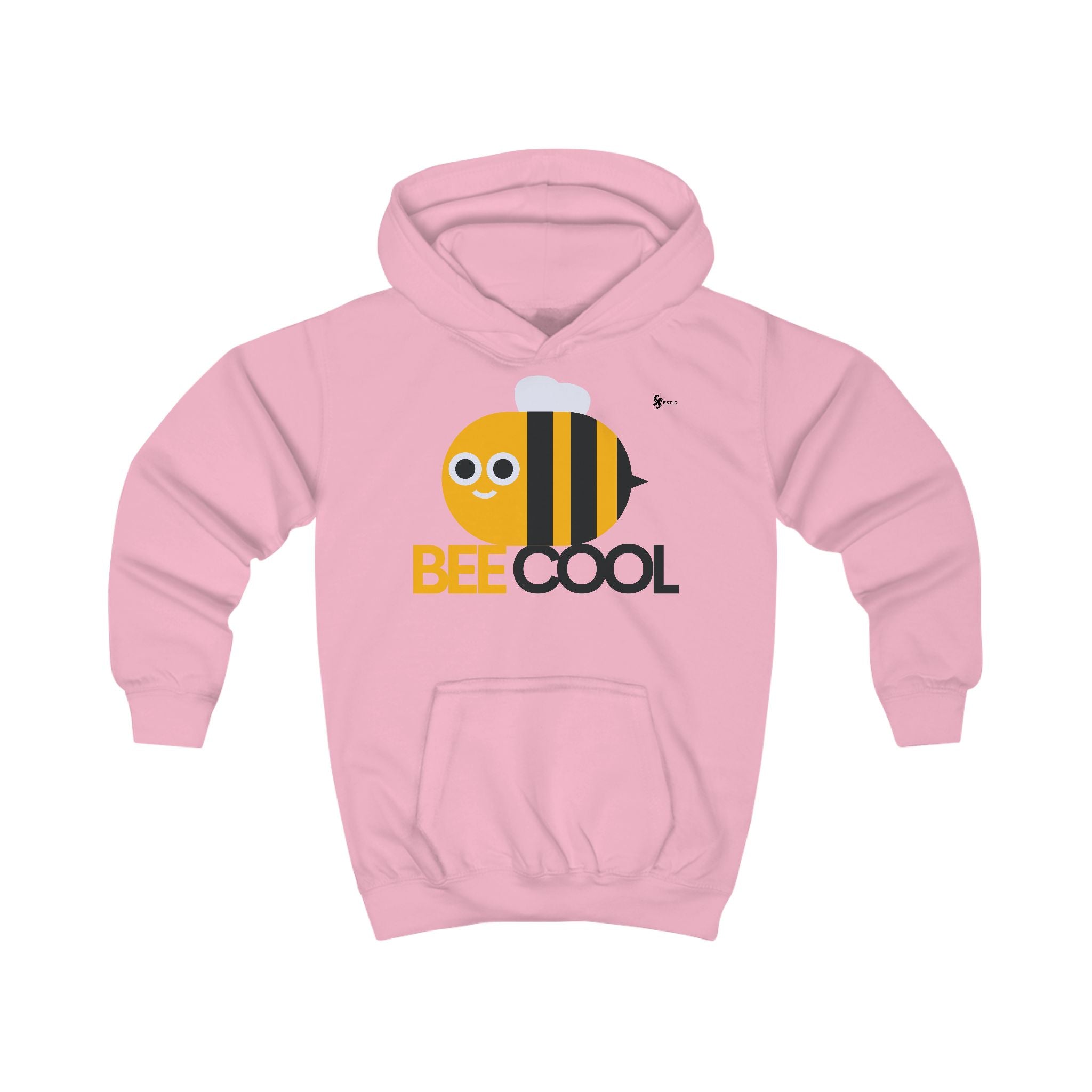 Bee Cool Kinder Hoodie – Gelber Bienen-Print mit „BEE COOL“