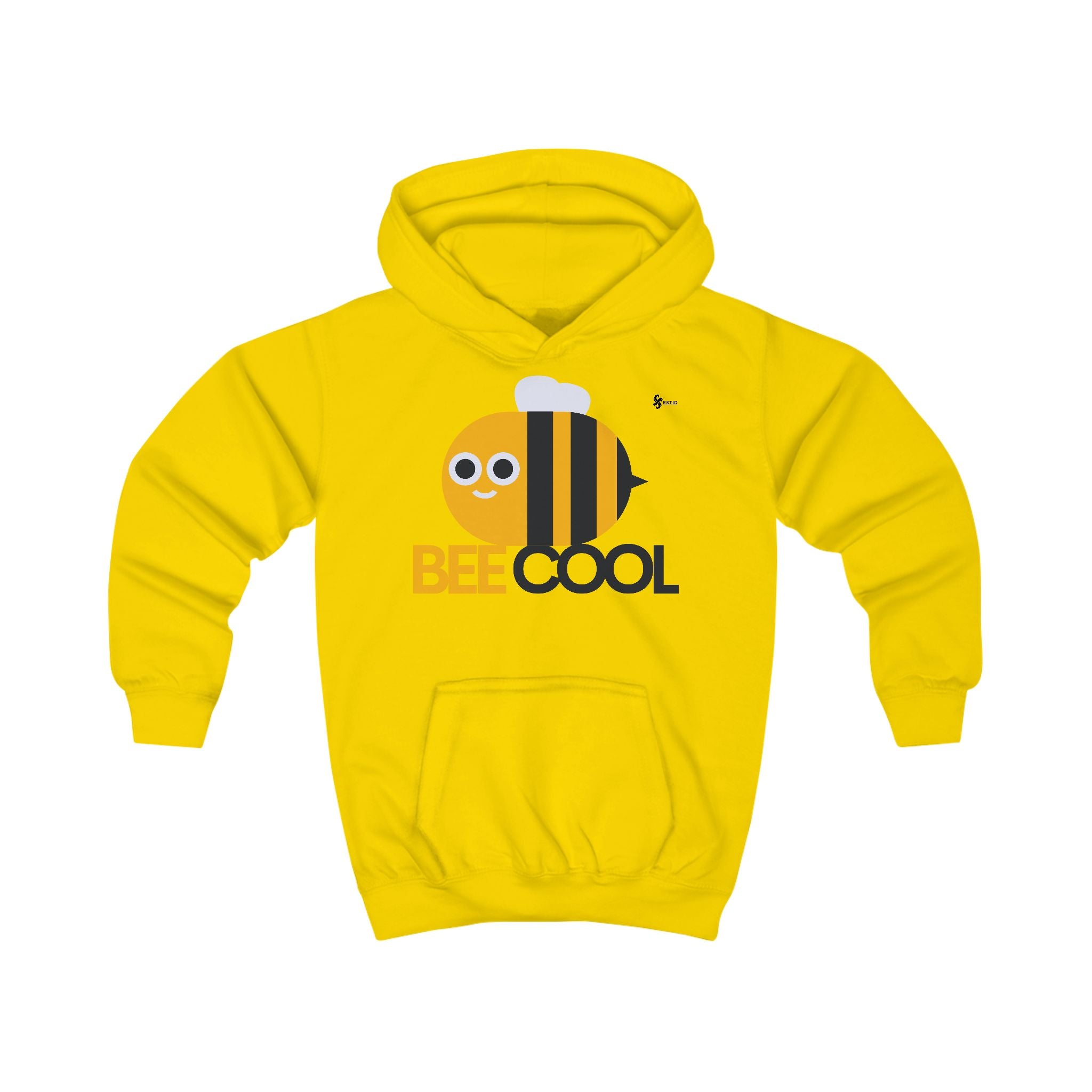 Bee Cool Kinder Hoodie – Gelber Bienen-Print mit „BEE COOL“