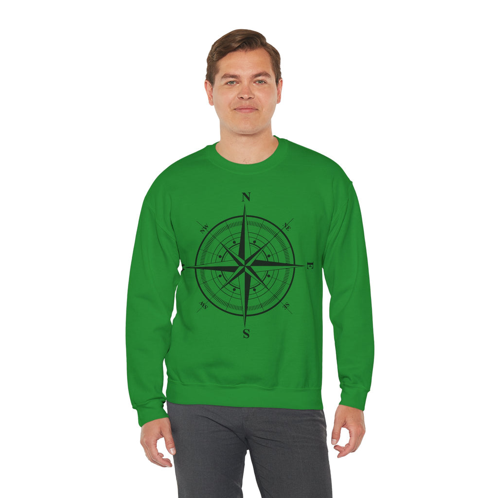 Kompass-Rose Sweatshirt – Nautik Crewneck für Reisende & Entdecker Ansicht 46 – Sweatshirt – ESTID