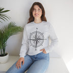 Kompass-Rose Sweatshirt – Nautik Crewneck für Reisende & Entdecker Ansicht 39 – Sweatshirt – ESTID
