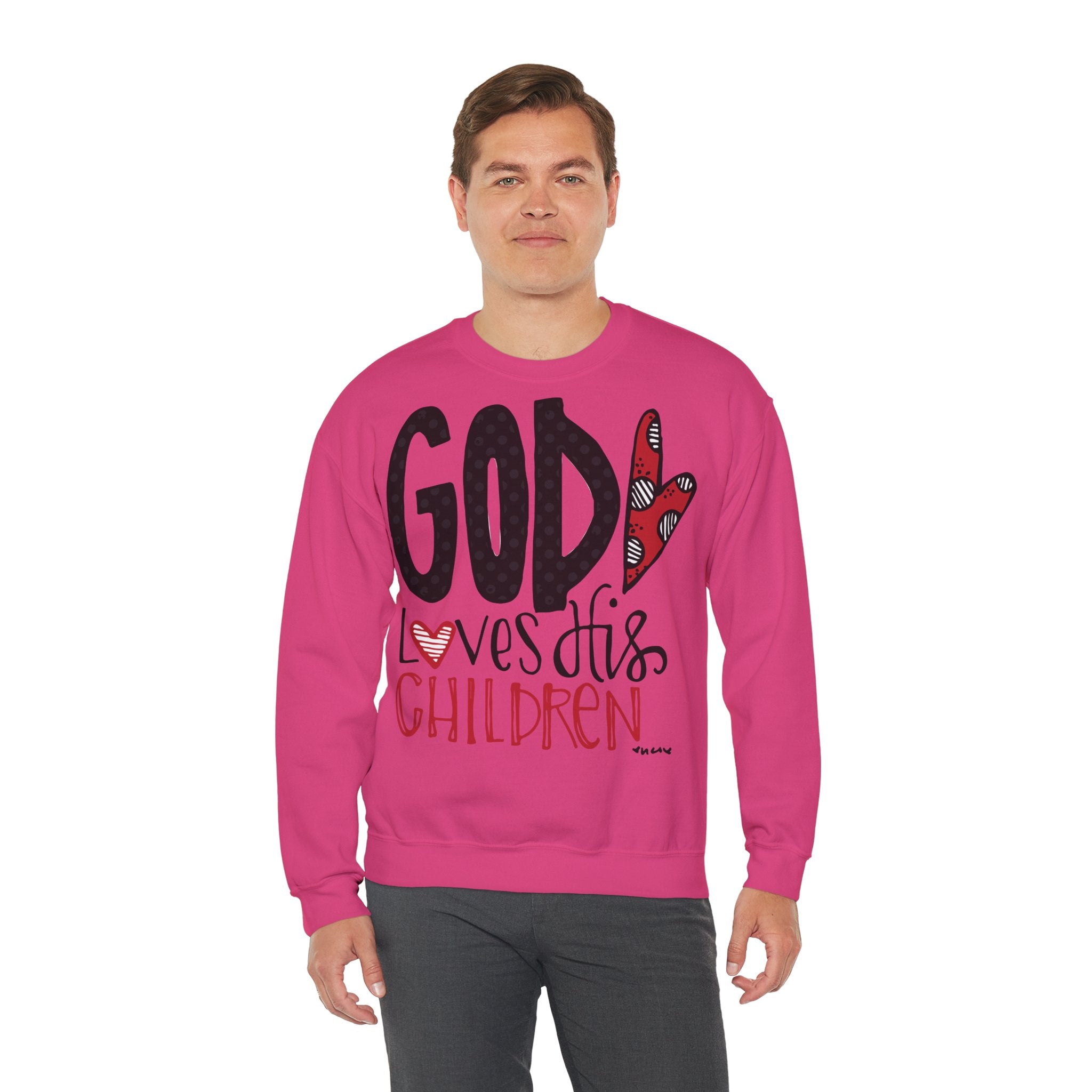 Gott liebt Seine Kinder Sweatshirt – Faith-Crewneck für Kinder und Familie Ansicht 45 – Sweatshirt – ESTID