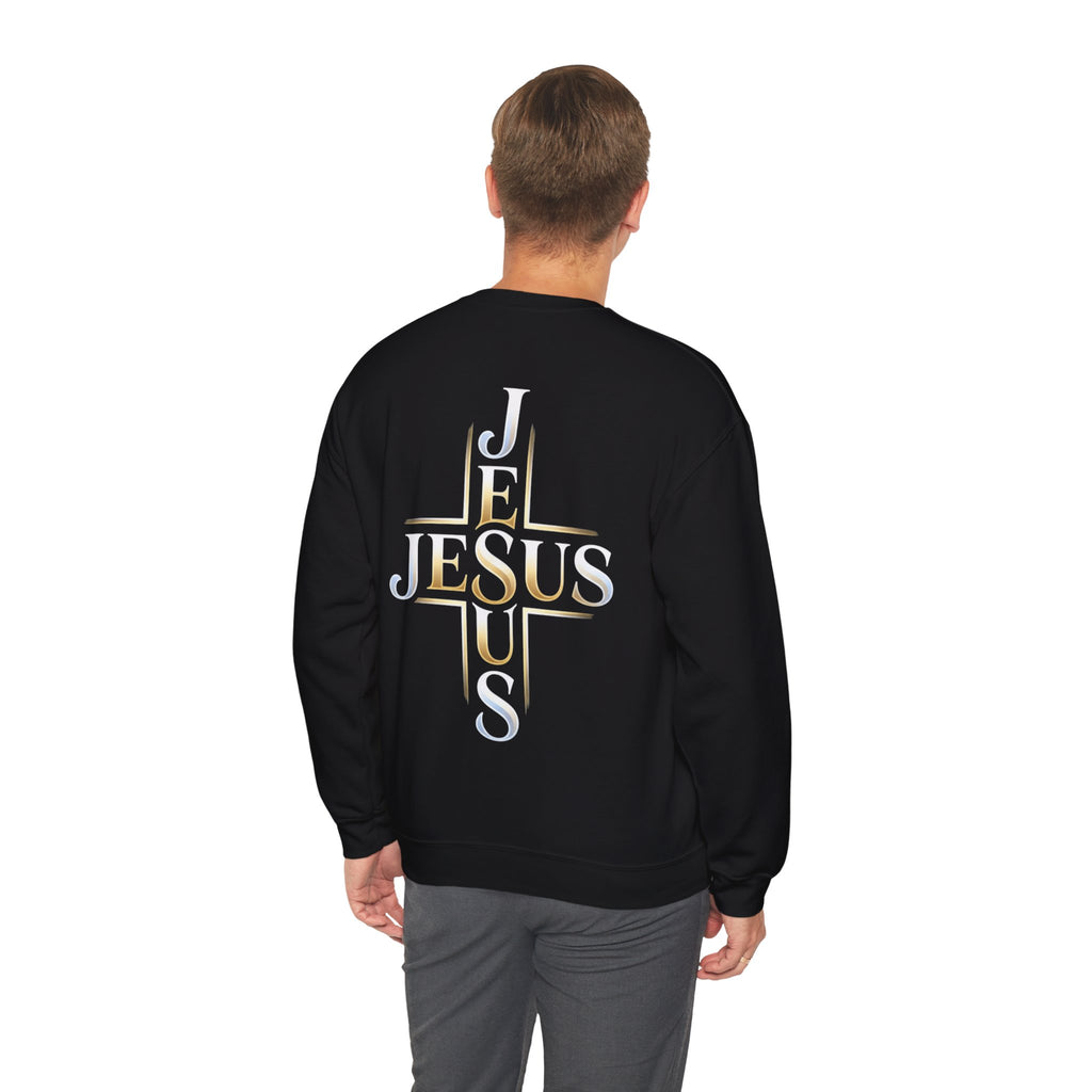 Faith Over Fear Crewneck Sweatshirt – Christliches Kreuz & Jesus Pullover