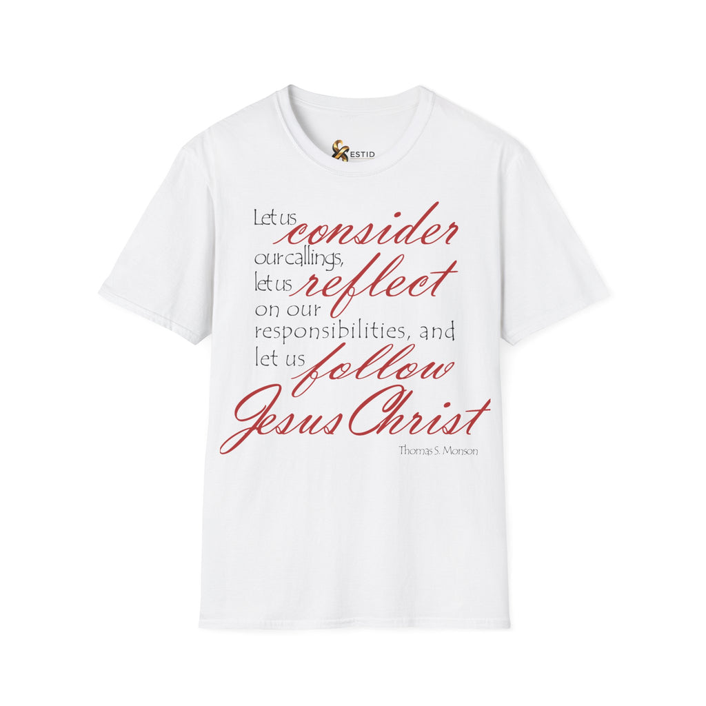 T-Shirt — „Lasst uns bedenken, lasst uns reflektieren“ Inspirierendes christliches Scripture-Shirt Ansicht 9 – T-Shirt – ESTID