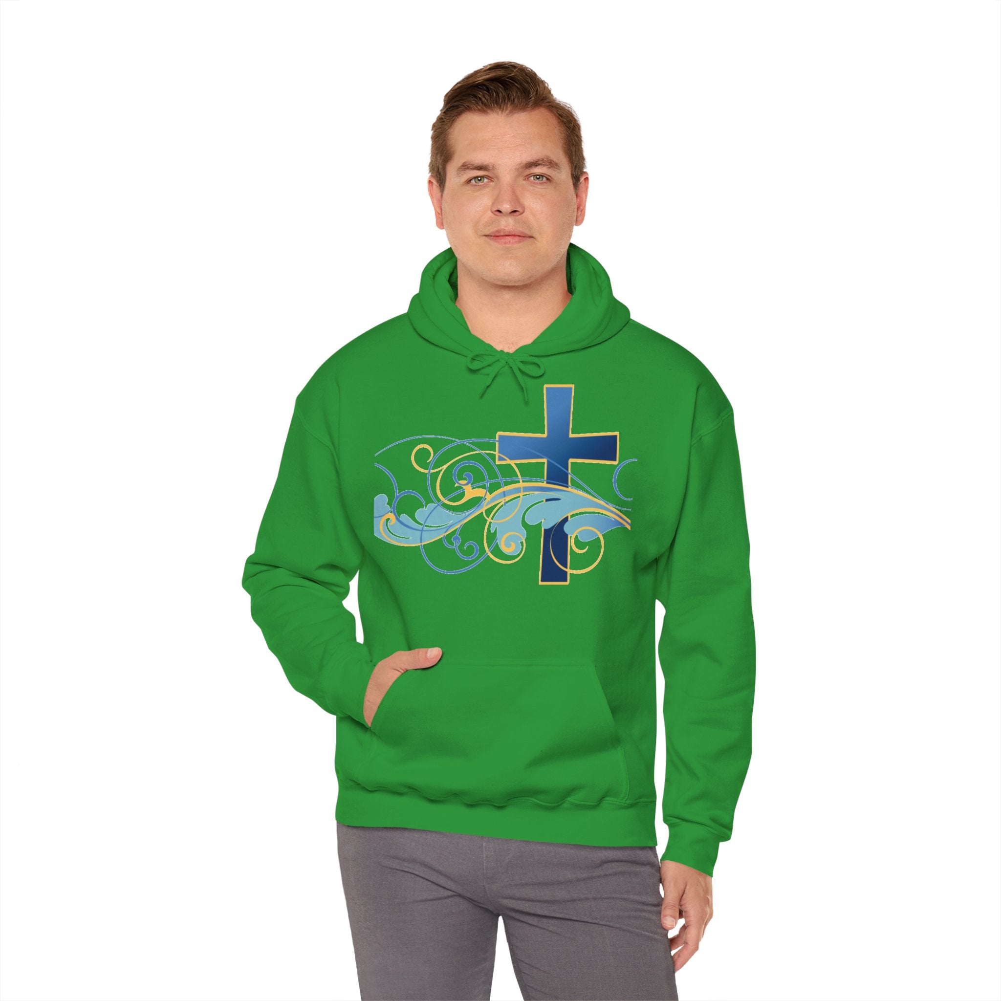Gott liebt seine Kinder Kapuzenpullover – Cross Hoodie mit handschriftlicher Botschaft Ansicht 43 – Hoodie – ESTID