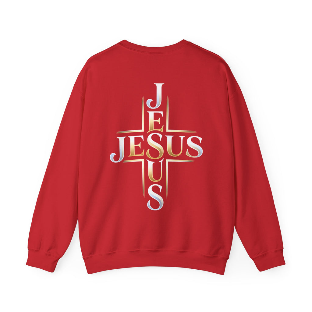 Faith Over Fear Crewneck Sweatshirt – Christliches Kreuz & Jesus Pullover