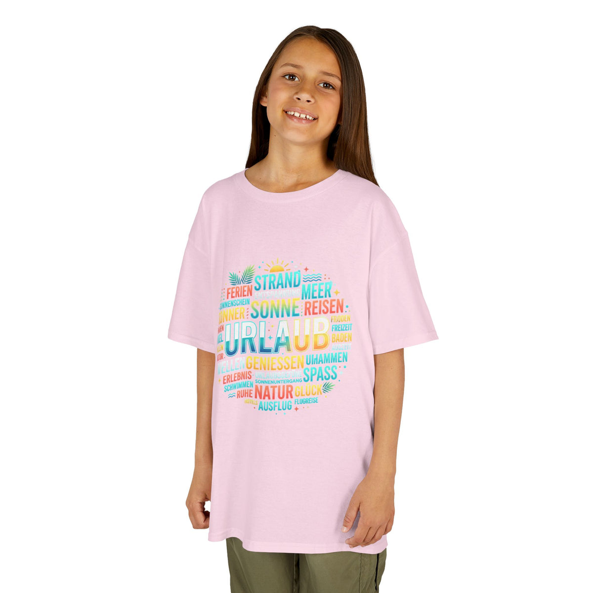 Kinder-T-Shirt "Urlaub" Wortwolke – Buntes Reise-Shirt für Kinder – Kids clothes – ESTID