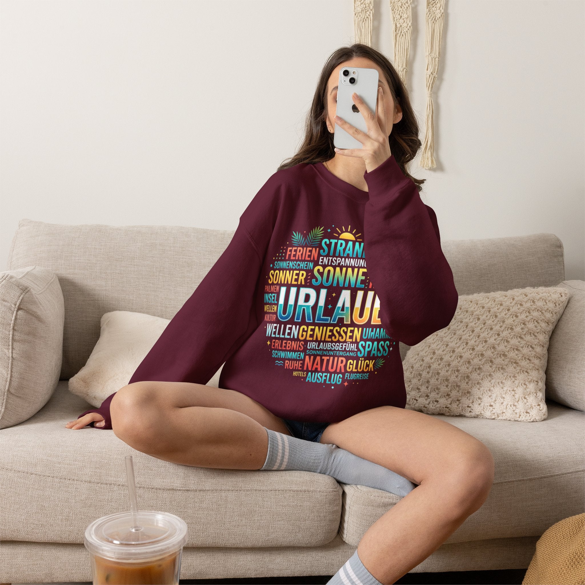 Tropical Palm Sunset Sweatshirt – Beach Vacation Crewneck