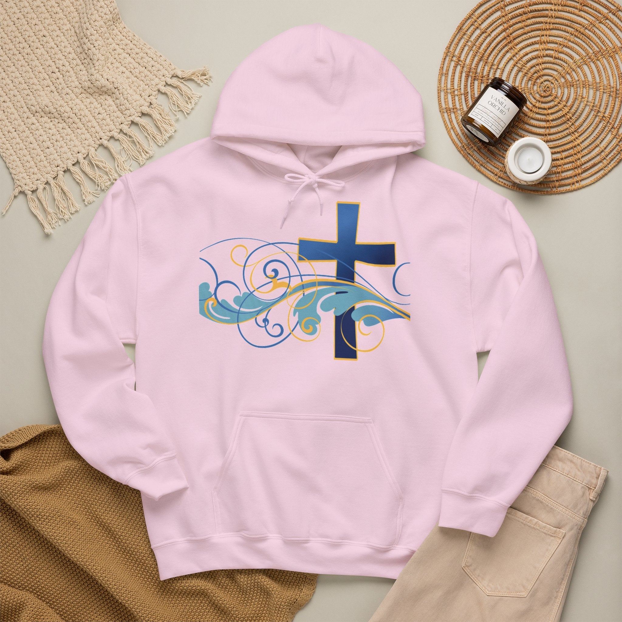 Gott liebt seine Kinder Kapuzenpullover – Cross Hoodie mit handschriftlicher Botschaft