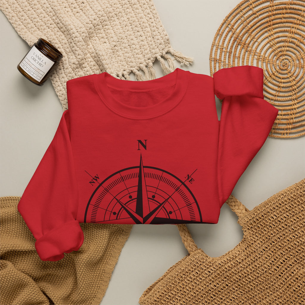Kompass-Rose Sweatshirt – Nautik Crewneck für Reisende & Entdecker Ansicht 27 – Sweatshirt – ESTID