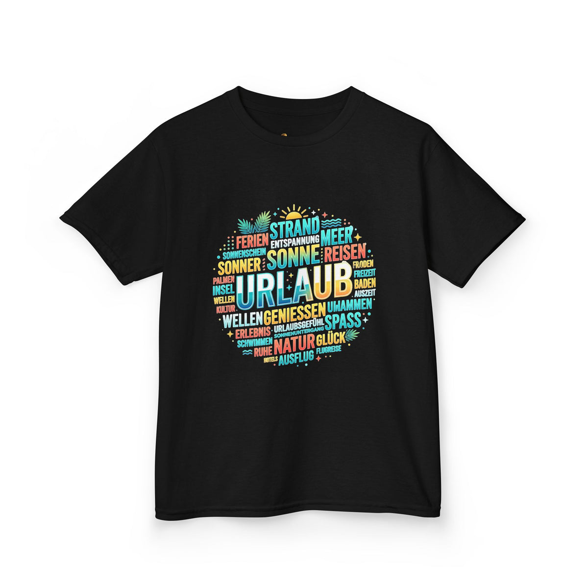 Kinder-T-Shirt "Urlaub" Wortwolke – Buntes Reise-Shirt für Kinder Ansicht 3 – Kids clothes – ESTID