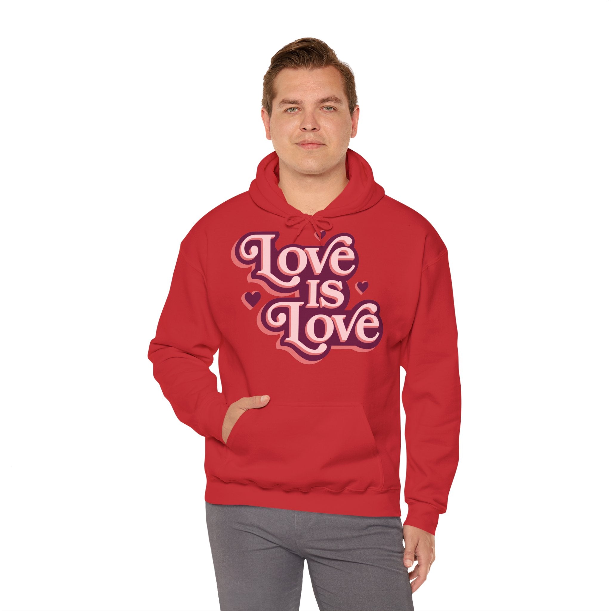 Love Is Love Hoodie – Retro Herz Pride Kapuzenpullover Ansicht 44 – Hoodie – ESTID
