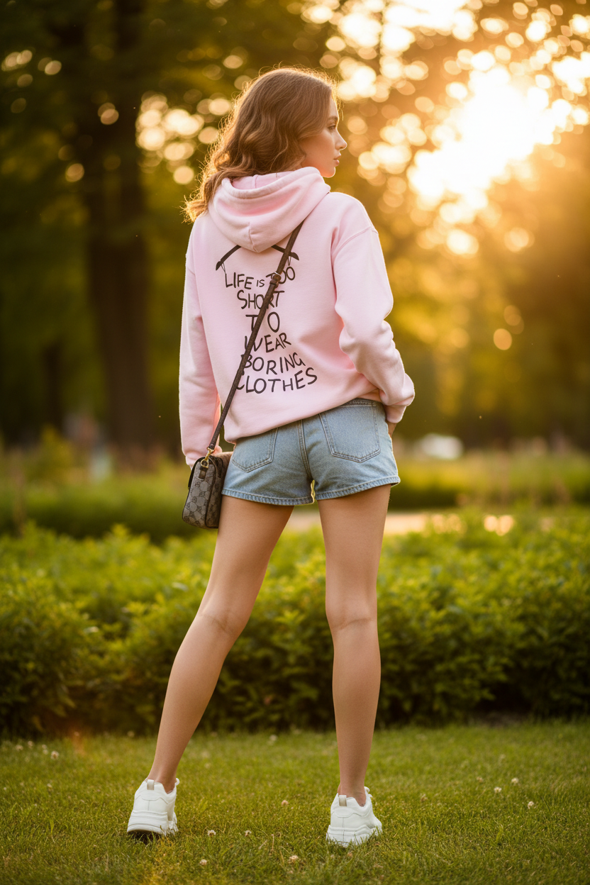 ESTID Damen Kapuzenpullover | Spruch Backprint & Herz-Print – Hoodie – ESTID