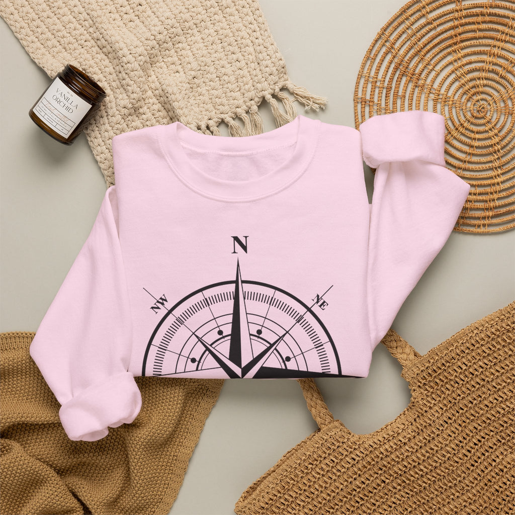 Kompass-Rose Sweatshirt – Nautik Crewneck für Reisende & Entdecker Ansicht 25 – Sweatshirt – ESTID