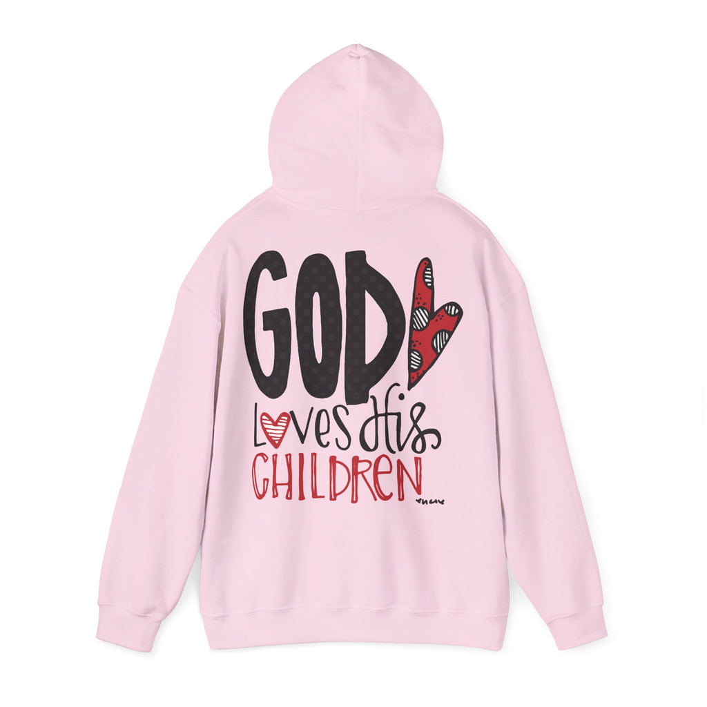 Gott liebt seine Kinder Kapuzenpullover – Cross Hoodie mit handschriftlicher Botschaft